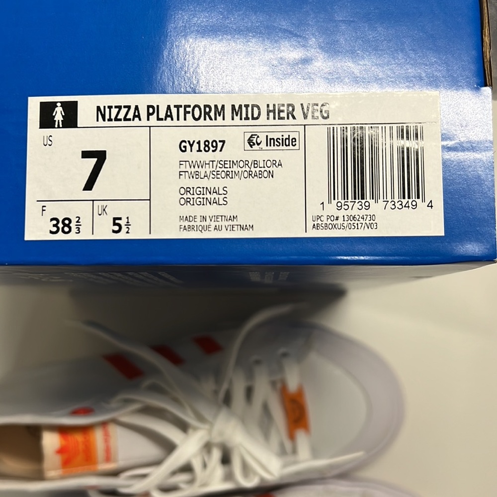 NWT Adidas Nizza Women's Platform Mid Vegan Tennis Shoes Sneakers Women’s 7 - Picture 8 of 9